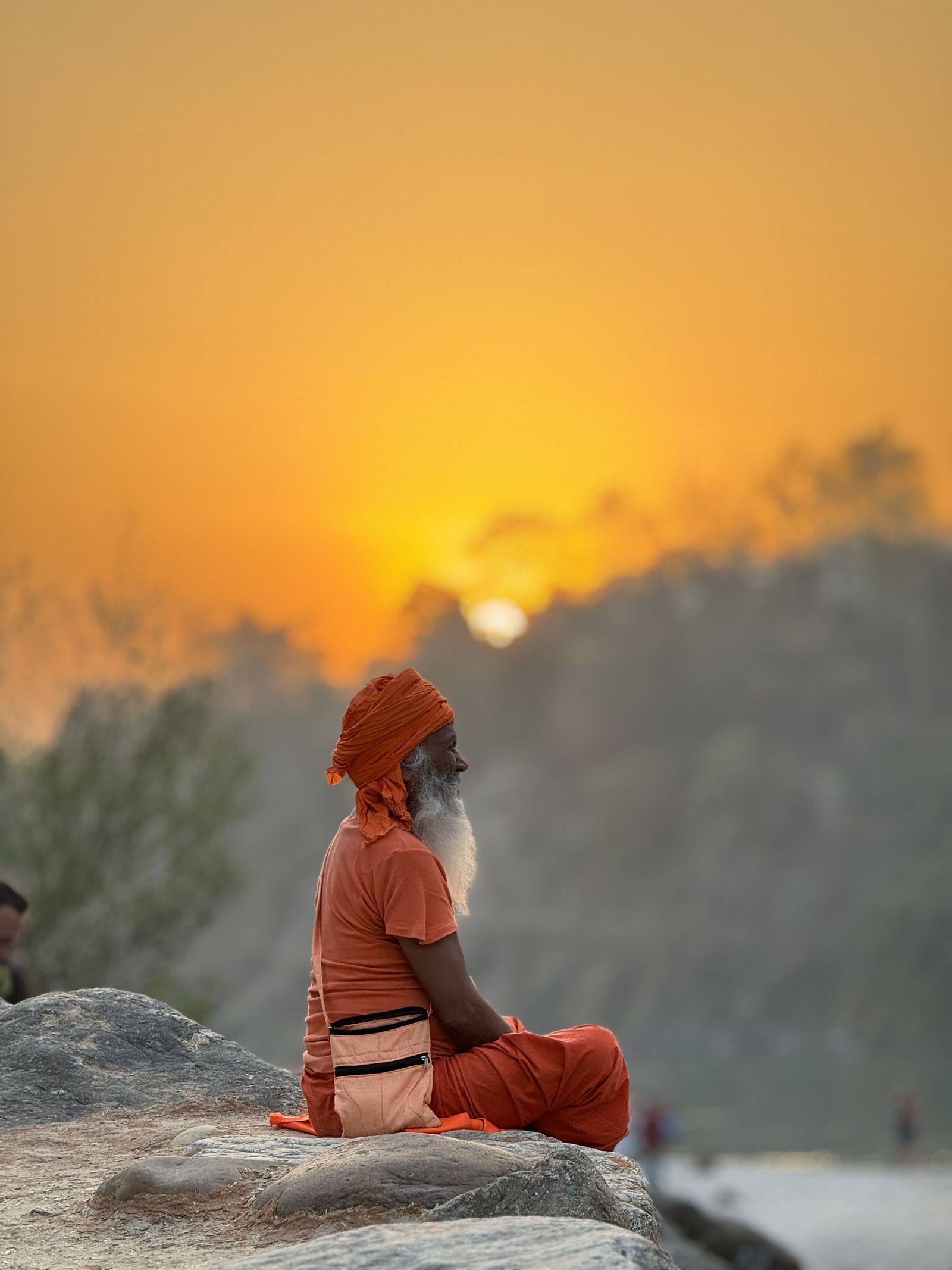 Sadhu at sunset